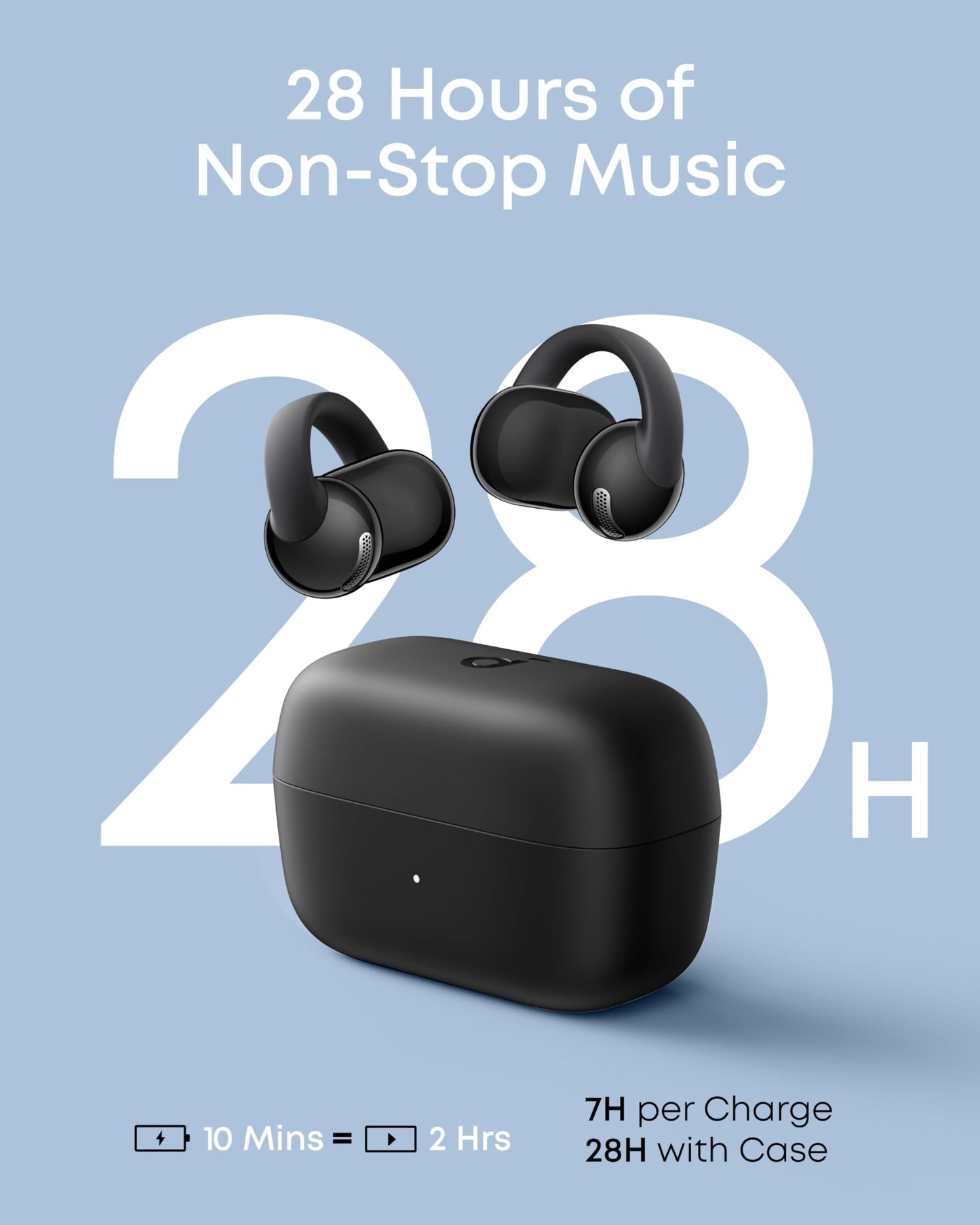 Soundcore C50i Open Ear Earbuds, Clip-On Headphones Over Ear for Running Workout, 12mm Drivers Powerful Bass, 28H Playtime IP55 Waterproof, Bluetooth…