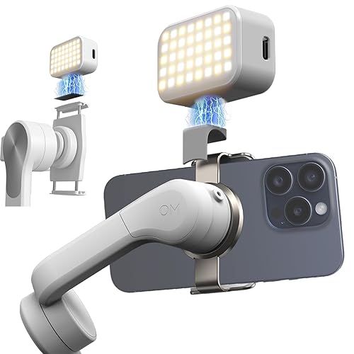 Fotorgear Universal Magnetic Selfie Light for All Smartphones & Gimbals, Slim LED Vlog Fill Light with 3 Color modes, Compatible with iPhone DJI
