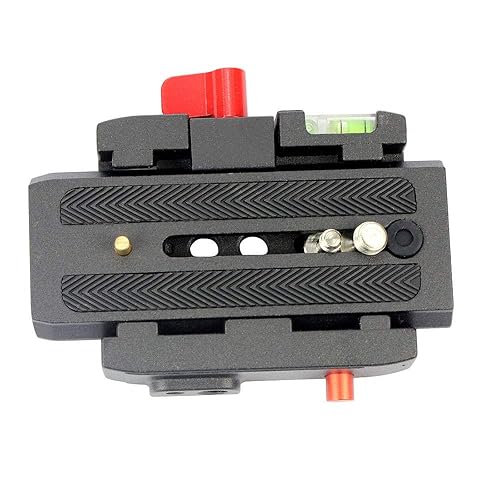 AngelReally P200 Quick Release Plate - Camera Tripod Base Plate with QR Clamp Adapter with 1/4" and 3/8" Screw Hole Compatible for Manfrotto 500AH
