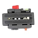 AngelReally P200 Quick Release Plate - Camera Tripod Base Plate with QR Clamp Adapter with 1/4" and 3/8" Screw Hole Compatible for Manfrotto 500AH