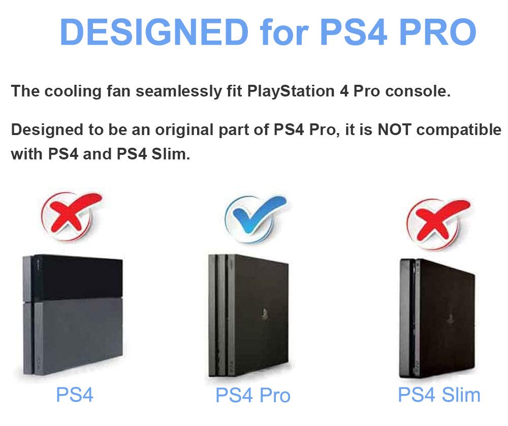Linkhood Cooling Fan for PS4 PRO, USB External Cooler 5 Fan Turbo Temperature Control Cooling Fans for Sony PlayStation Pro Gaming Console