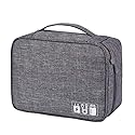 Hemobllo Electronics Accessories Organizer Portable Hard Drive Pouch Cord Case for Travel Grey