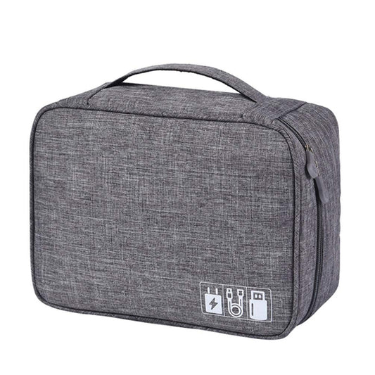 Hemobllo Electronics Accessories Organizer Portable Hard Drive Pouch Cord Case for Travel Grey