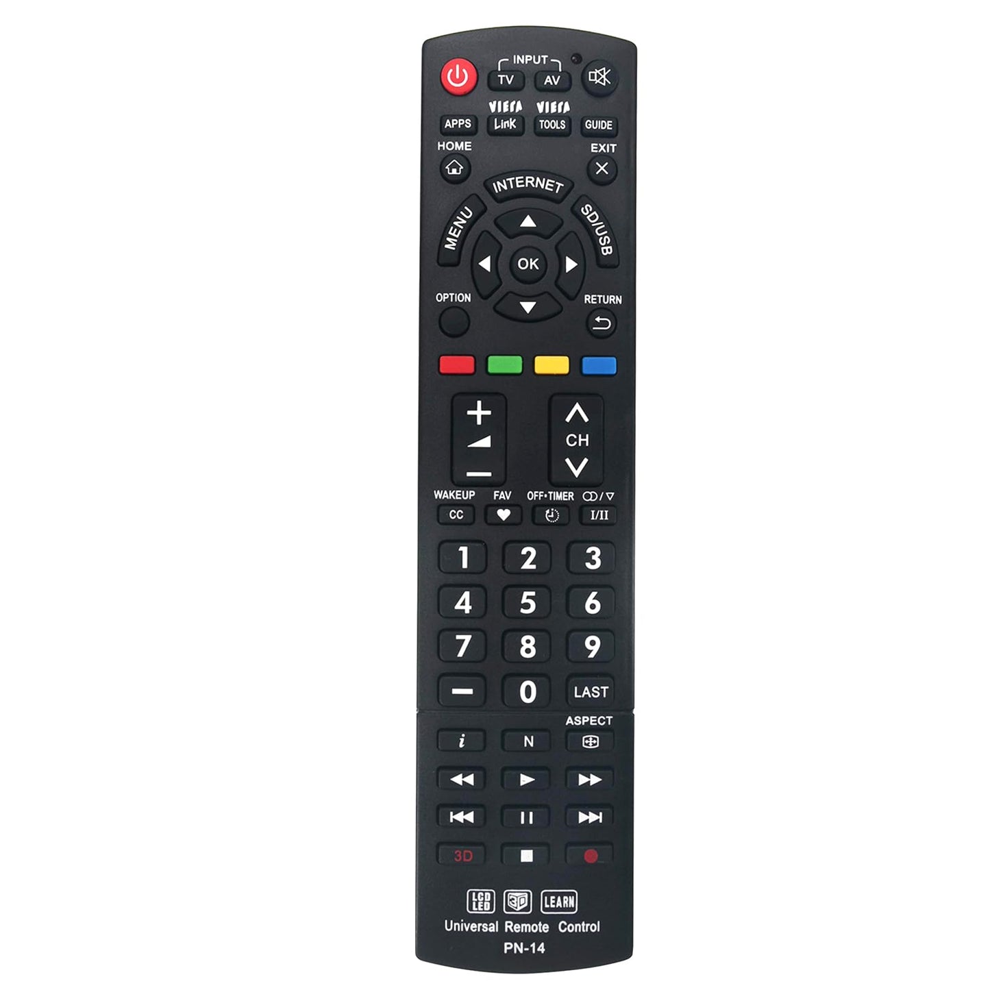 New Universal Controller Replaced Remote Works for 99% Panasonic LED LCD LEARN 3D TV Also SUBs N2QAYB000926 N2QAYB000485 N2QAYB000837