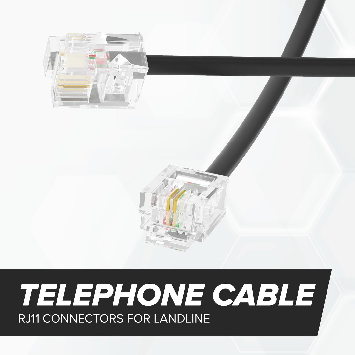 THE CIMPLE CO Phone Cord for Landline, 50 FT, Modular Telephone Extension Line, 2 Conductor (2 Pin, 1 Line) Cable, Works with FAX, AIO, and Other