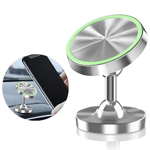 WeTest Magnetic Car Mount Phone Holder, Luminous 360° Rotate Cell Phone Holder for Car Dashboard Compatible Phone X XS XR MAX 8 Plus, S9 S8 Plus, GPS