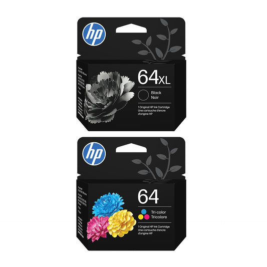 HP 64XL Blk/64 CMY Original Ink Bundle for Envy Inspire/Photo 6200/7200