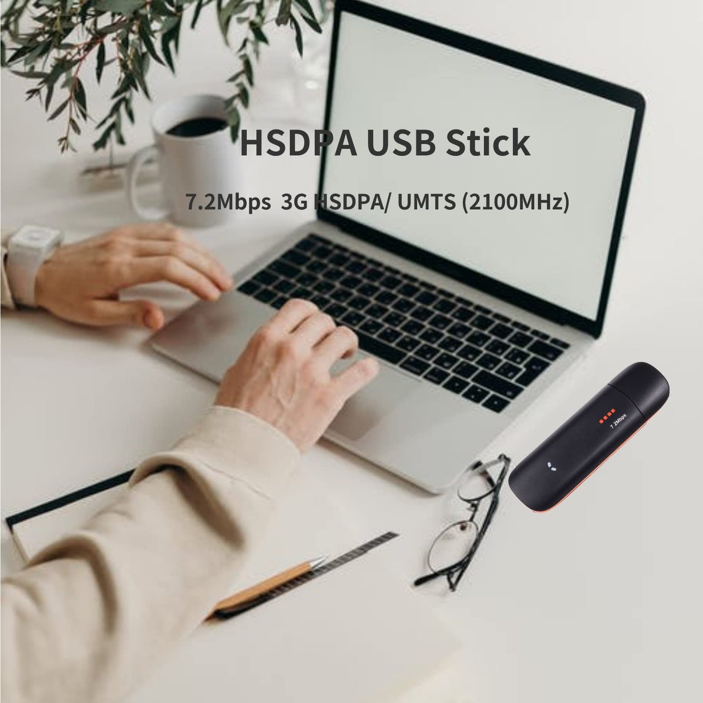 Mugast HSDPA USB Stick, SIM Modem, 7.2Mbps 3G Wireless Network Dongle with TF SIM Card, 3G: HSDPA/ UMTS, Support MTS/ HSDPA/GSM