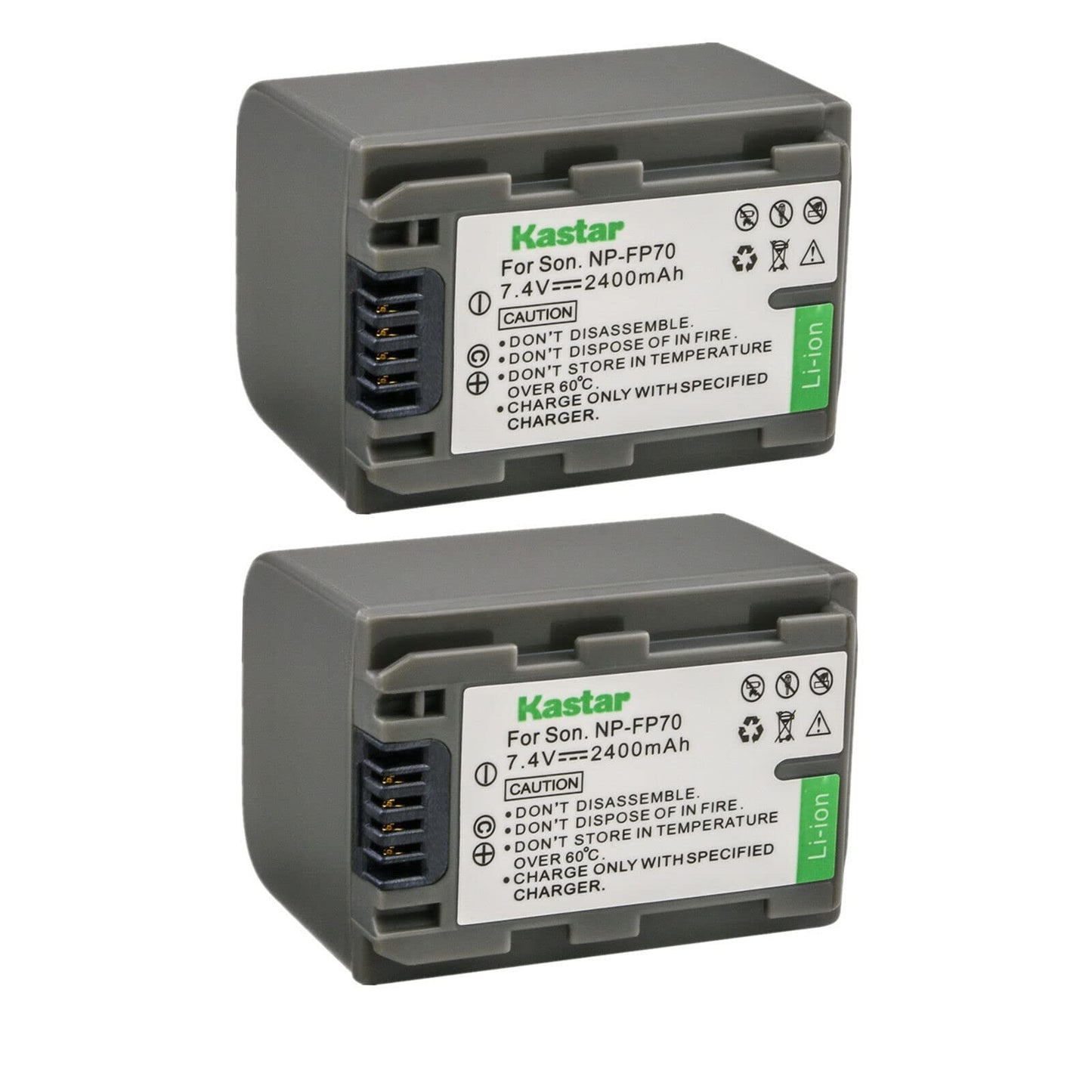 Kastar 2-Pack NP-FP70 / NP-FP71 Battery Replacement for Sony DCR-HC16, DCR-HC18, DCR-HC19, DCR-HC20, DCR-HC21, DCR-HC22, DCR-HC23, DCR-HC24, DCR-HC26