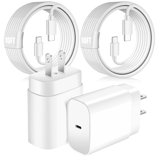 Super Fast Samsung Charger 25W USB C Android Phone Charger Block,2Pack 10FT Long Samsung Charger Fast Charging Cord Type C Wall Chargers