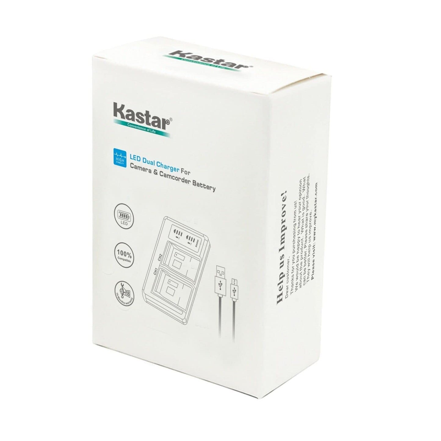 Kastar NP-FF50 LTD2 USB Battery Charger Compatible with Sony DCR-PC106, DCR-PC106E, DCR-PC107, DCR-PC107E, DCR-IP1, DCR-IP1E, DCR-IP1K, DCR-IP200K