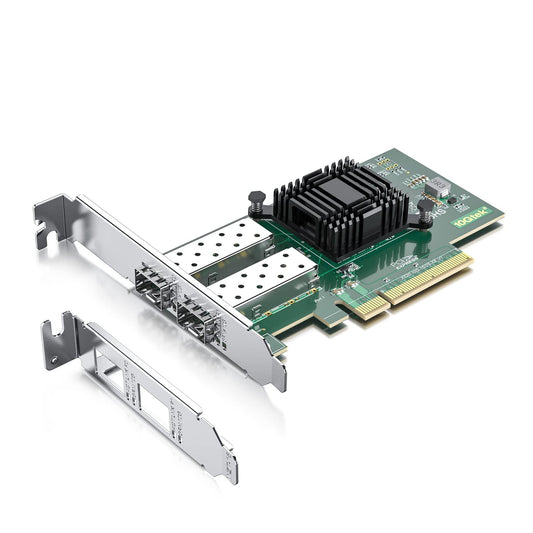 10Gtek 10Gb PCI-E NIC Network Card, Dual SFP+ Port, with Intel 82599ES Controller, PCI Express Ethernet LAN Adapter Support Windows