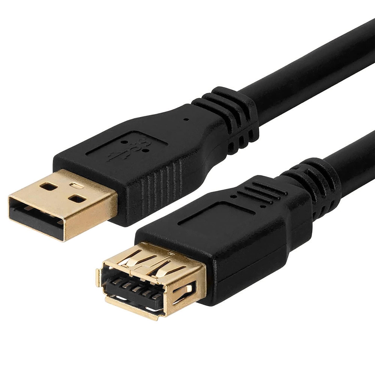 Cmple - USB Extension Cable 6ft Type A USB Male to Female USB 3.0 Cable for External Hard Drive, Keyboard, Webcam, USB Hub, Flash Drive - Black
