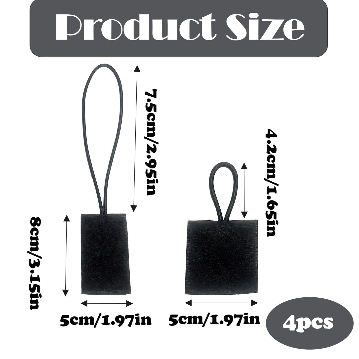 4-Pack Clip Holder for Law Enforcement (2 Long + 2 Short) - Secure Radio Microphone Keeper Hanger for Uniform Epaulet, Shirt Button
