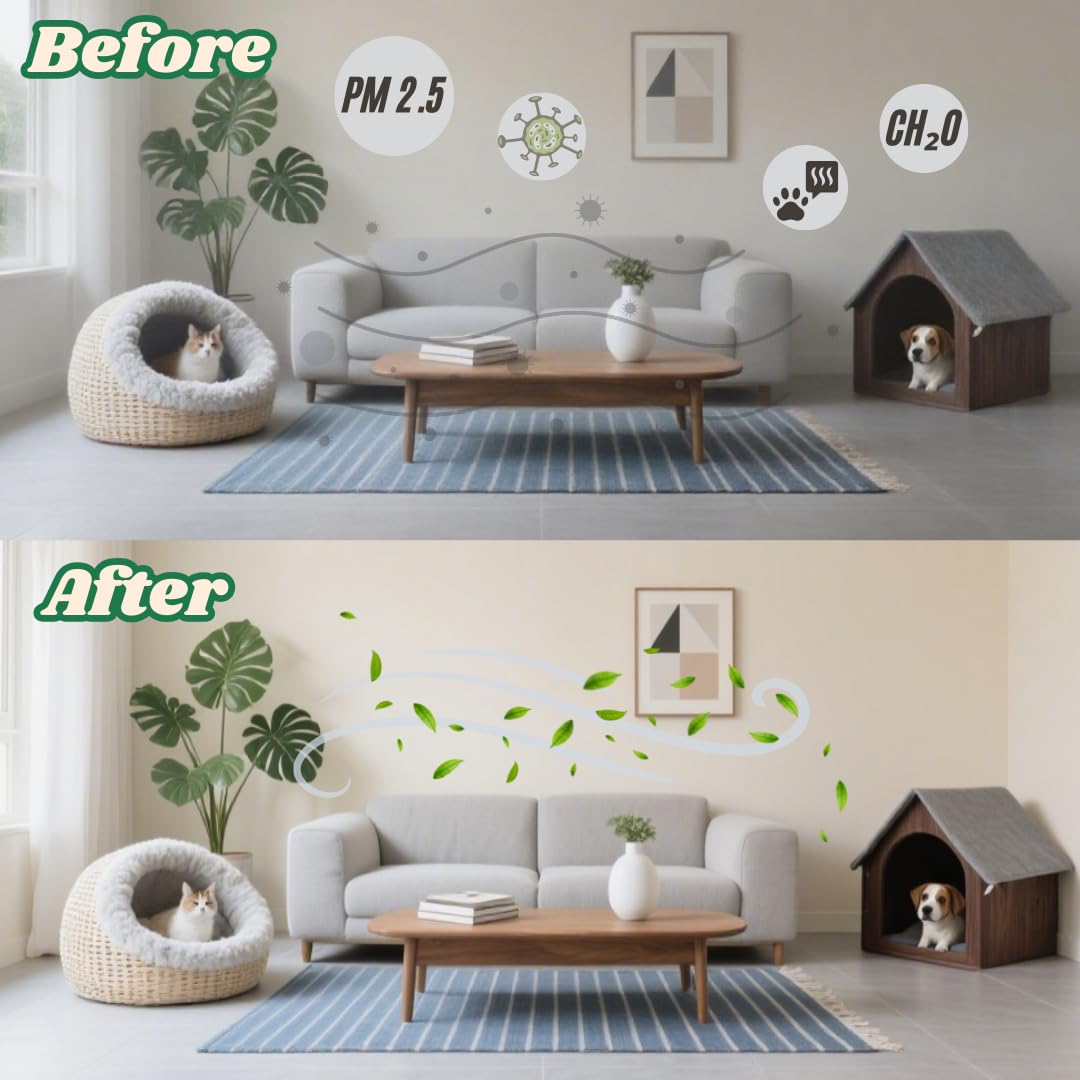 Smart Air Ionizer 4-Pack for Home with Night Light | Negative Ion Air Enhancer for Bedroom, Kitchen, Office | Helps Maintain Air | Quiet 0dB, Energy