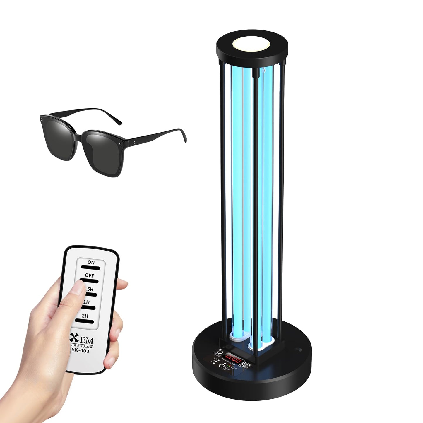 LNBEI Ultraviolet Germicidal Home Disinfection Lamp,110w UV+Ozone Free UV Light Sanitizer for Whole Room, 99.99% Kill Sanitization Rate for Odor Room