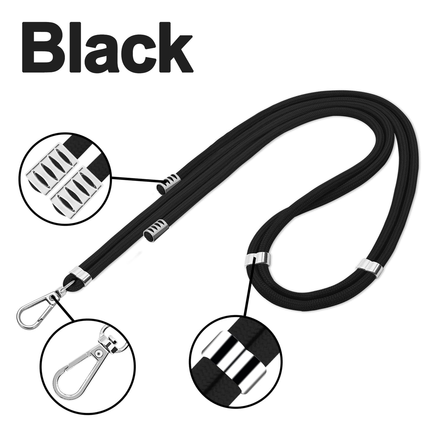 Lousrnman Cell Phone Lanyard, Universal 2× Phone Crossbody Lanyard for Men and Women, 2× Wrist Phone Strap and 6× Upgraded Connectors Compatible