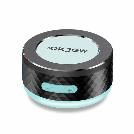 Okjew Bone Conduction Bluetooth Speaker with Colorful LED Breathing Lights, Portable Surface-Vibration Speaker, 360° Surround Sound for Home, Outdoor