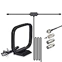 Bingfu 75 Ohm FM Radio Dipole Antenna AM Loop Antenna for Home Stereo Receiver Indoor Pioneer Onkyo Yamaha Marantz FM Radio AV Audio Video Home
