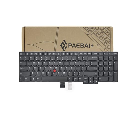 PAEBAI+ Replacement Laptop Keyboard for Lenovo ThinkPad E570 E570C E575, with Frame Pointer No Backlight US Layout