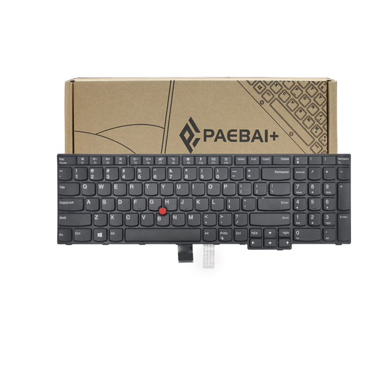 PAEBAI+ Replacement Laptop Keyboard for Lenovo ThinkPad E570 E570C E575, with Frame Pointer No Backlight US Layout