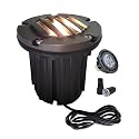 Low Voltage Landscape Lighting,(5''H) Brass Top Cover Outdoor In Ground Lights, 12V Landscape Well Ground Lights for Pathway, Driveway and Garden 1