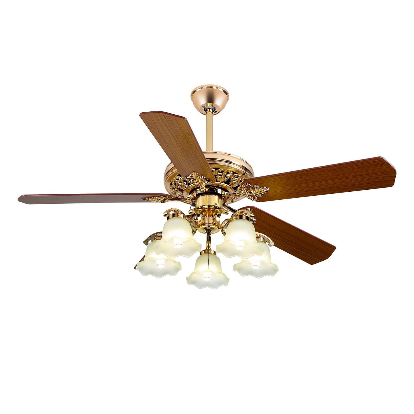 REBaiYU 52 Inch Rose Gold Ceiling Fan with Remote Control for Living Room