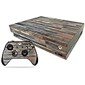 MightySkins Skin Compatible with Microsoft Xbox One X - Gray Wood | Protective, Durable, and Unique Vinyl Decal wrap Cover | Easy to Apply, Remove