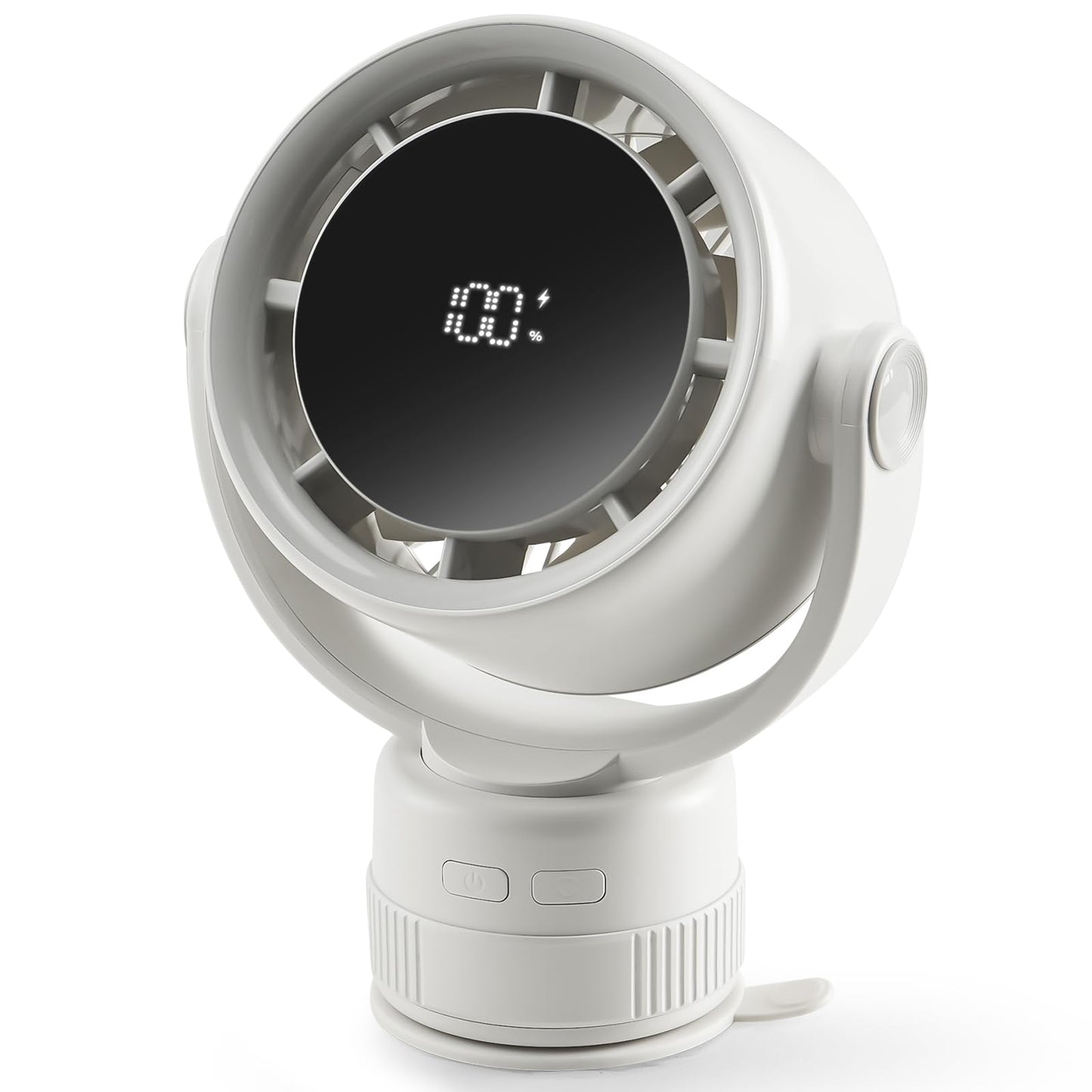 Sowmow Desk Fan - 120° Oscillating Portable Table Fan, Rechargeable Wall Mount Air Circulator with Twist-Lock Suction Cup for Kitchen, Bathroom
