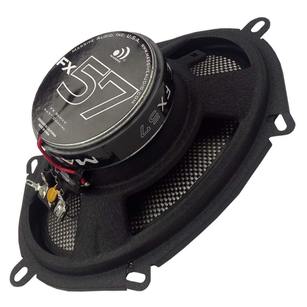 Massive Audio FX57 | 5x7 Coaxial Car Speakers | 180W Max Power, 8oz Magnet, 88dB Sensitivity - Premium Sound Upgrade for Car Audio Systems