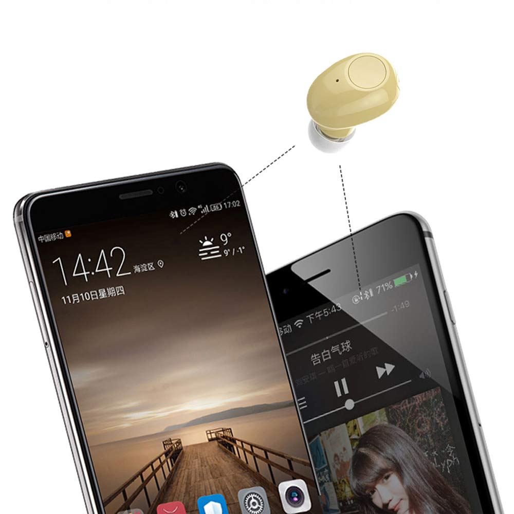 NVAHVA Single Bluetooth Earpiece10 Hrs Playtime,Wireless Headphone, Mini Headset Hands-Free Car Earphone,Cell Phone Bluetooth Earbud for iOS Android