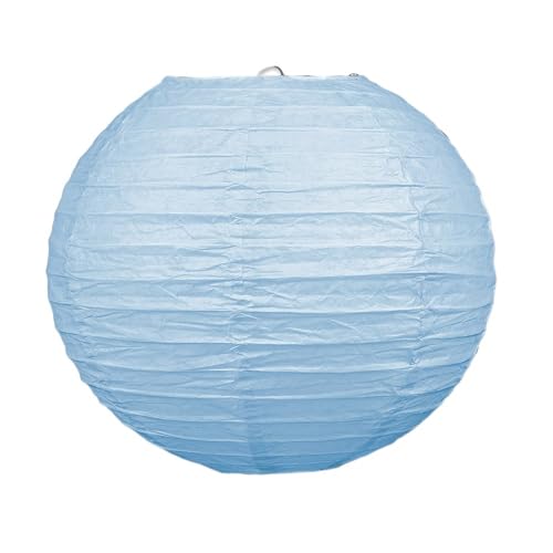 Beistle Pack of 3 Paper Lanterns in Light Blue, Elegant Party Decorations for Birthdays, Anniversaries, Weddings, Baby Showers, Gender Reveal, 9.5"