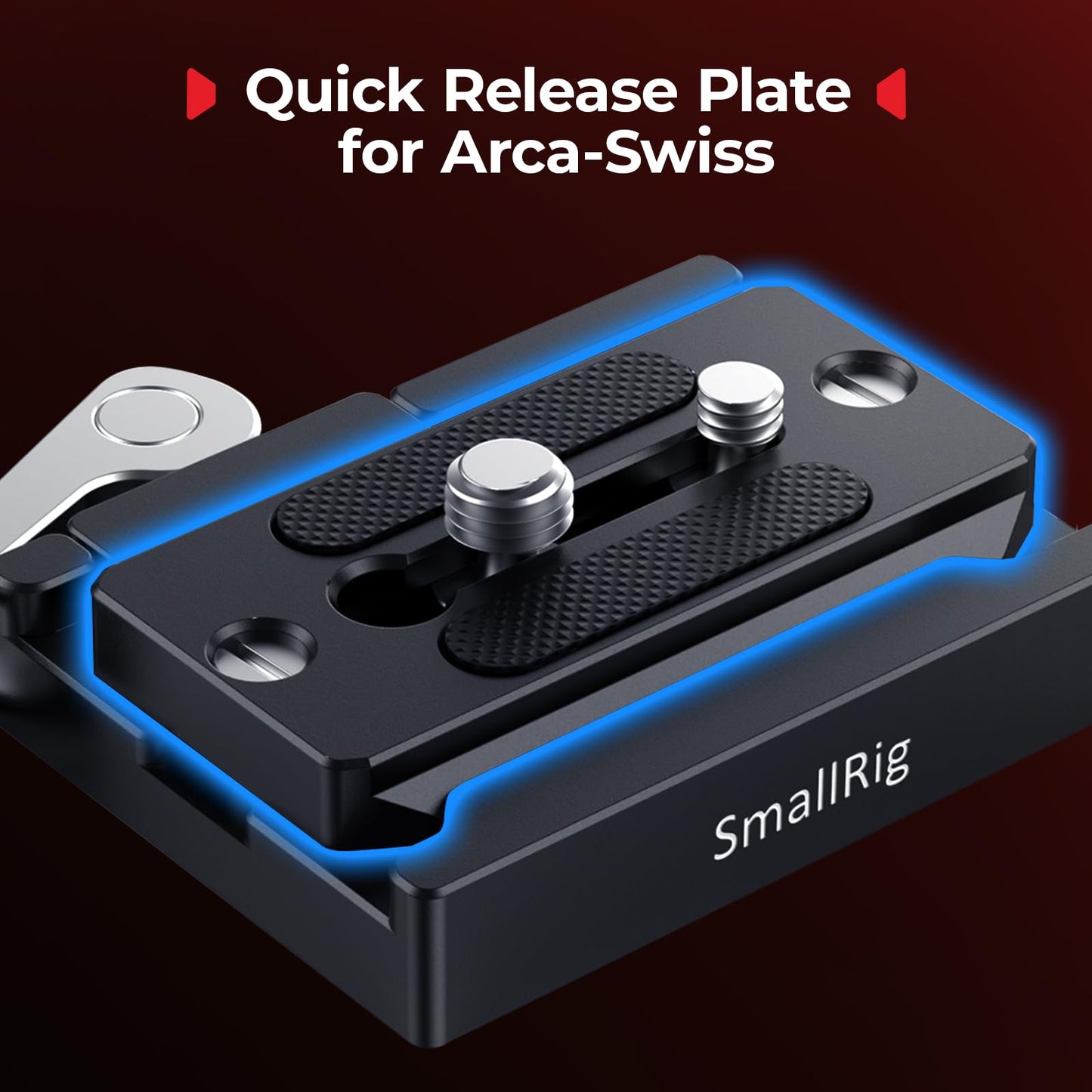 SMALLRIG Quick Release Plate for Arca Swiss, Baseplate with 1/4''-20 Screw, 3/8''-16 Screw, for Cameras and Cages - 2146B