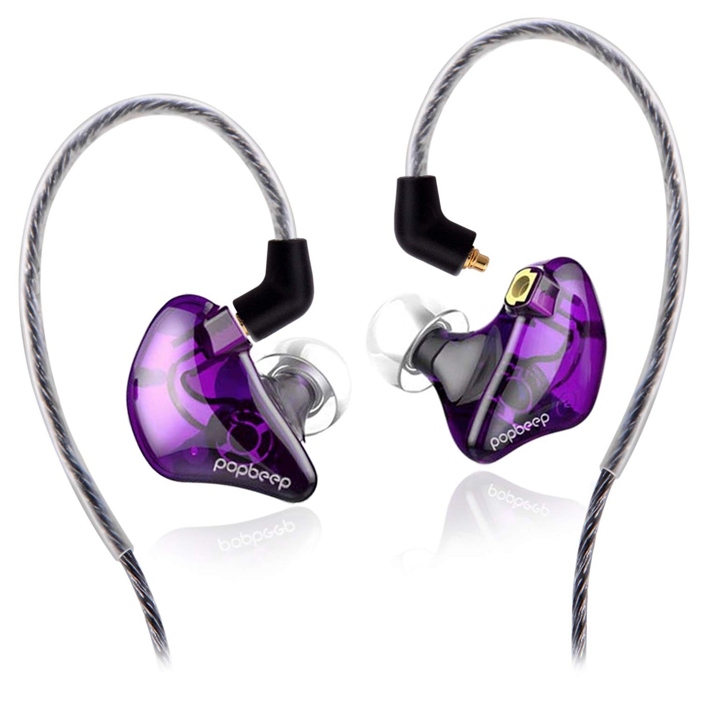 BASN Bsinger+PRO in Ear Monitor for Musicians with MMCX Replaceable Cables; Noise-Isolating and Universal-Fit (Purple)