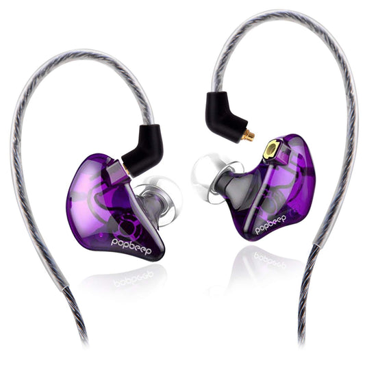 BASN Bsinger+PRO in Ear Monitor for Musicians with MMCX Replaceable Cables; Noise-Isolating and Universal-Fit (Purple)