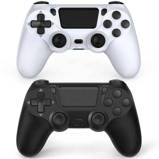 Wuthur 2 Pack Wireless Controller Compatible with PS4 / Pro/Slim (Black & White)