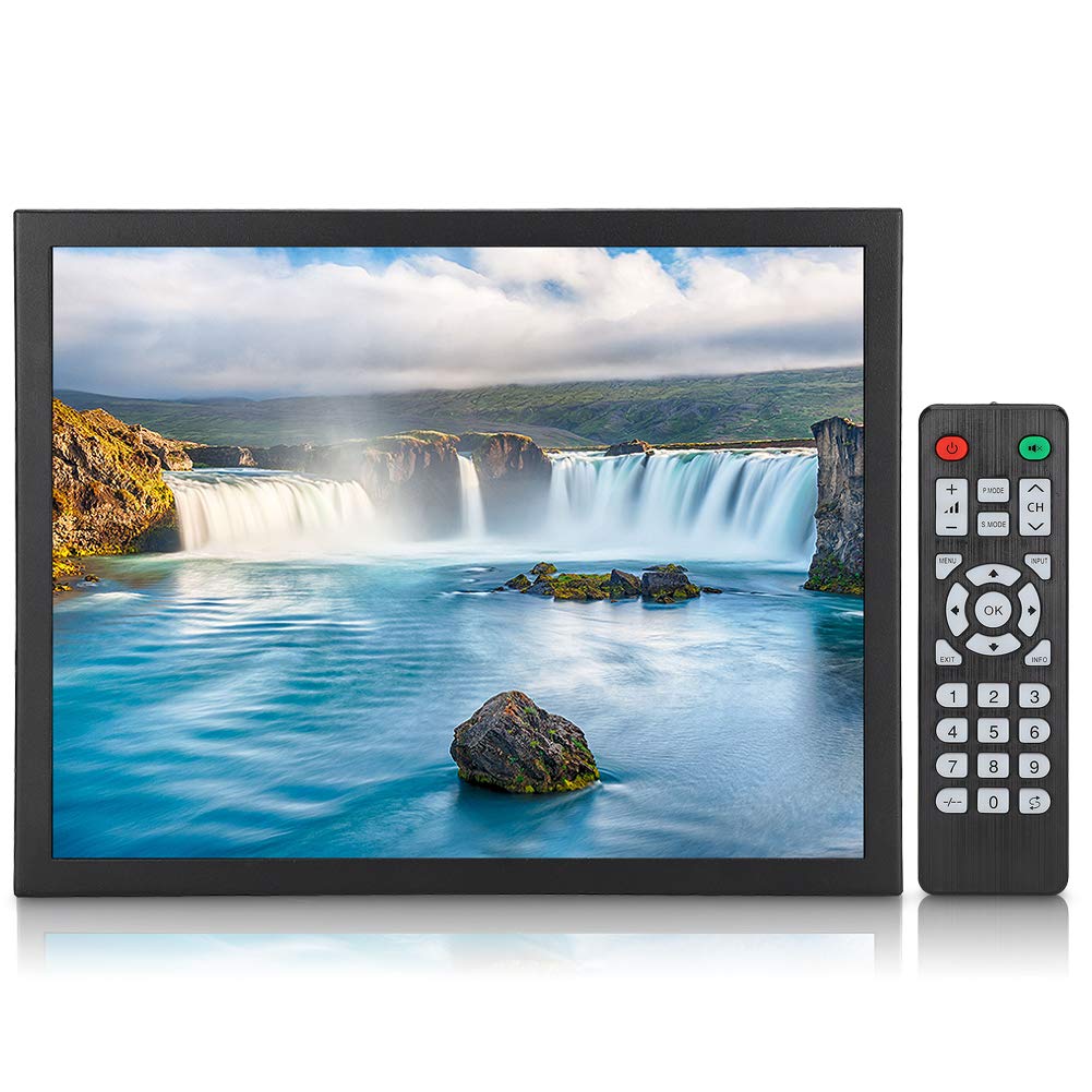 Wendry 15in Portable Monitor, 4:3 Display Embedded Industrial Monitor Support HDMI/VGA/AV/BNC/USB Input, for PC, TV, CCTV, Camera and Computer(US)
