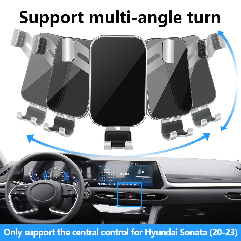 LUNQIN Car Phone Holder for Hyundai Sonata 2020 2021 2022 2023 and Sonata Hybrid 2020-2023 Auto Interior Accessories Best Cell Phones Mount Cellphone