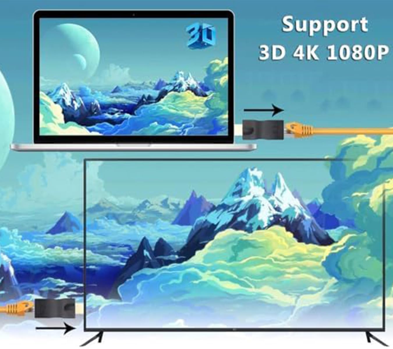 Znoogrn 4K HDMI to RJ45 Extender, HDMI Extender Over Ethernet Cat 6/7/ 8 Cable, Hdmi Repeater to RJ45 Network Converter for HDTV STB DVD PS4, Support