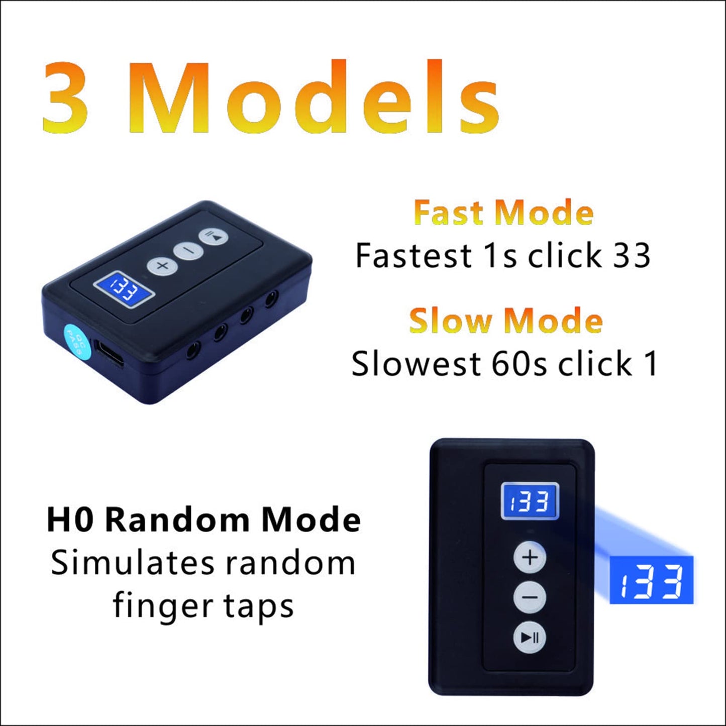 Auto Clicker for iPhone iPad?Screen Device Automatic Tapper for Android IOS?Simulated Finger Continuous Clicking, Adjustable Speed Physical