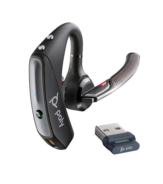 Plantronics by Poly Voyager 5200 UC Wireless Headset & Charging Case - Works w/Teams, Zoom - (206110-102) (Renewed)