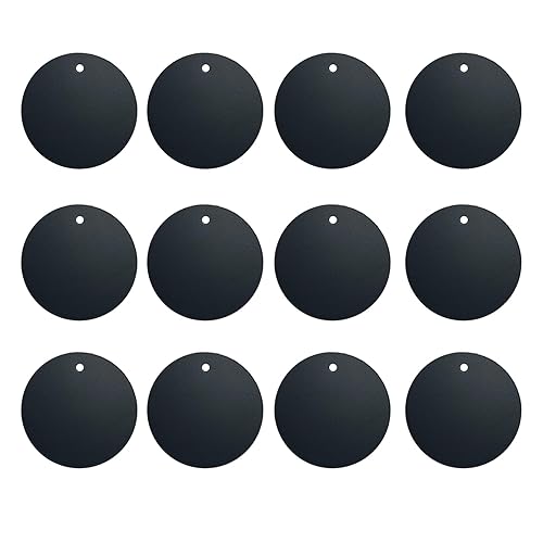 BGJRBY Mount Metal Plate?12Pack? for Magnetic Car Mount Phone Holder with Full Adhesive for Phone Magnet, 12X Round (Black)