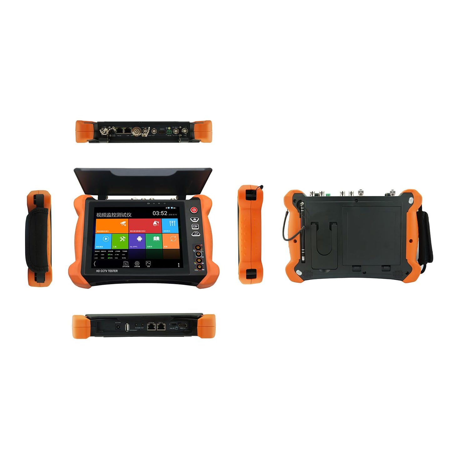 EVERSECU 8 Inch All in One Retina Display CCTV Tester,8K 32MP 12MP IP Camera Tester,4K 8MP TVI/CVI/AHD/SDI/CVBS CCTV Monitor Support DMM, OPM, VFL
