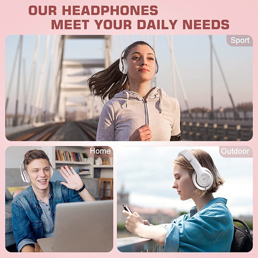 Prtukyt 6S Wireless Bluetooth Headphones Over Ear, Hi-Fi Stereo Foldable Wireless Stereo Headsets Earbuds with Built-in Mic, Volume Control, FM…