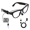Amanely Charging Adapter Cable for Ray-Ban Meta 2 & Oakley AI Glasses, 3.9ft Temple-Inserted Fast Charging for Wayfarer/Headliner/Skyler/HSTN