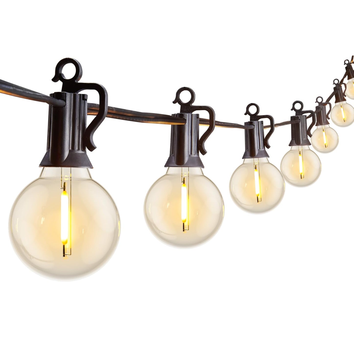 Brightown Outdoor String Lights 29 Feet G40 LED Patio Lights, Plug-in, 13 Plastic Edison Bulbs(1 Spare), Waterproof Connectable Hanging Light