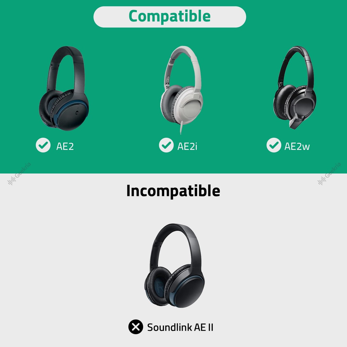 GEEKRIA Audio Cable with Mic Compatible with Bose Around-Ear AE2, AE2i, AE2w Cable, 2.5mm Aux Replacement Stereo Cord with Inline Microphone…