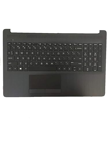 Replacement for HP 15-DA 15-DB 15-DR 15-DA0053WM 15-DA0012DX 15-DA0073WM Trackpad AHS US 15.6" Laptop Upper Case Palmrest Non-Backlit Keyboard