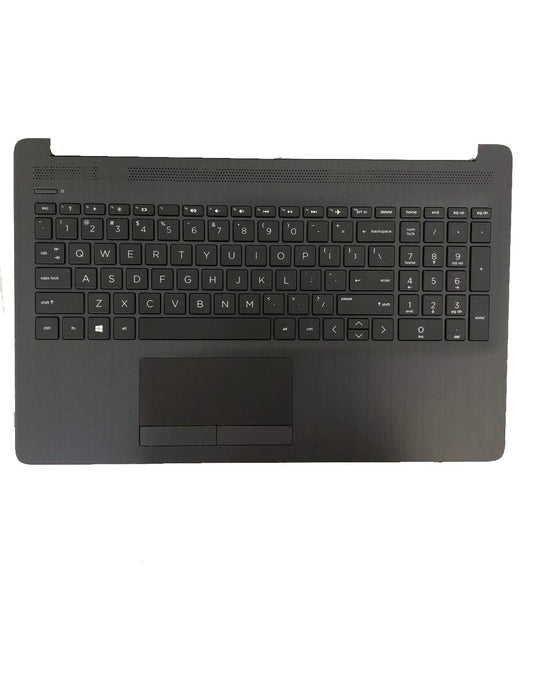 Replacement for HP 15-DA 15-DB 15-DR 15-DA0053WM 15-DA0012DX 15-DA0073WM Trackpad AHS US 15.6" Laptop Upper Case Palmrest Non-Backlit Keyboard