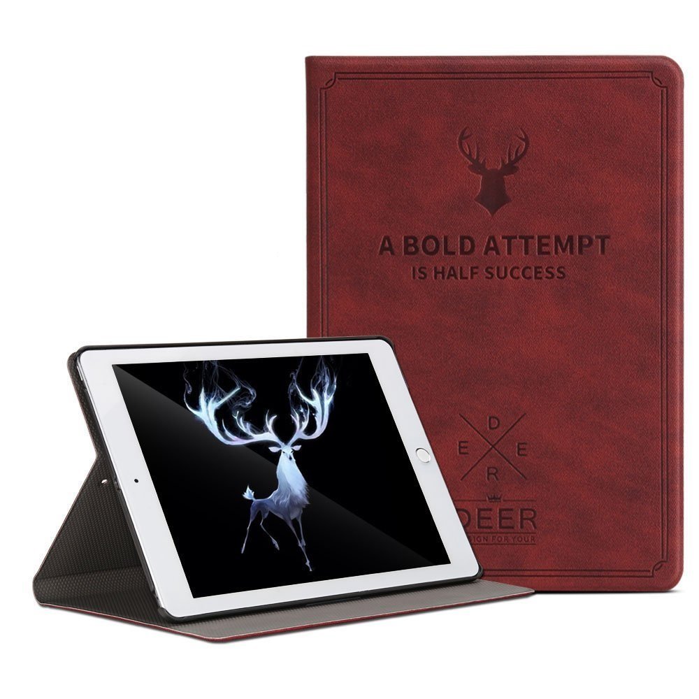 DuraSafe Case for iPad Mini 4 7.9 Inch 2015 [ A1538 A1550 ] Smart Cover Slim Folio, Auto Sleep/Wake Multi-Angle Stand - Deer Wine